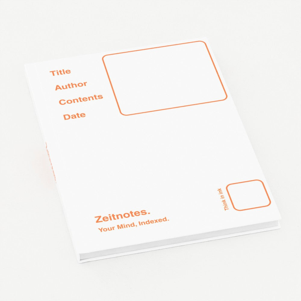 Ernestine - White with Orange A5 Hardback Notebook
