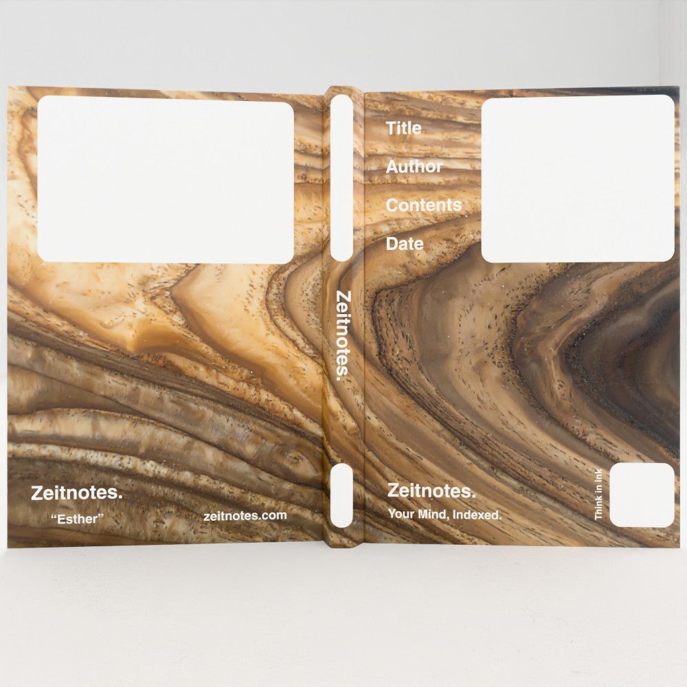 Esther - Natural Wood Grain Design A5 Hardback Notebook