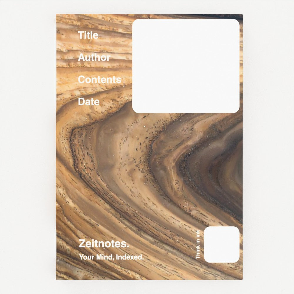 Esther - Natural Wood Grain Design A5 Hardback Notebook