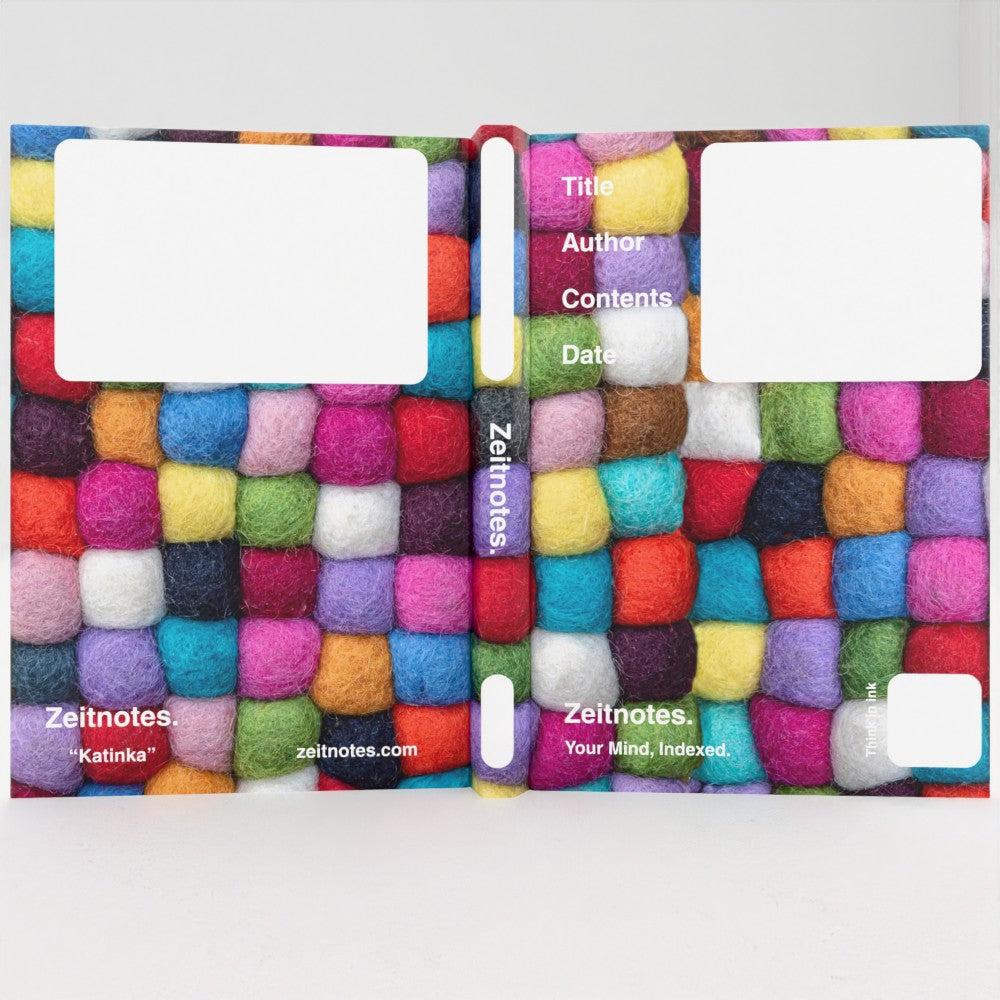 Katinka - Multicoloured Wool Design A5 Hardback Notebook