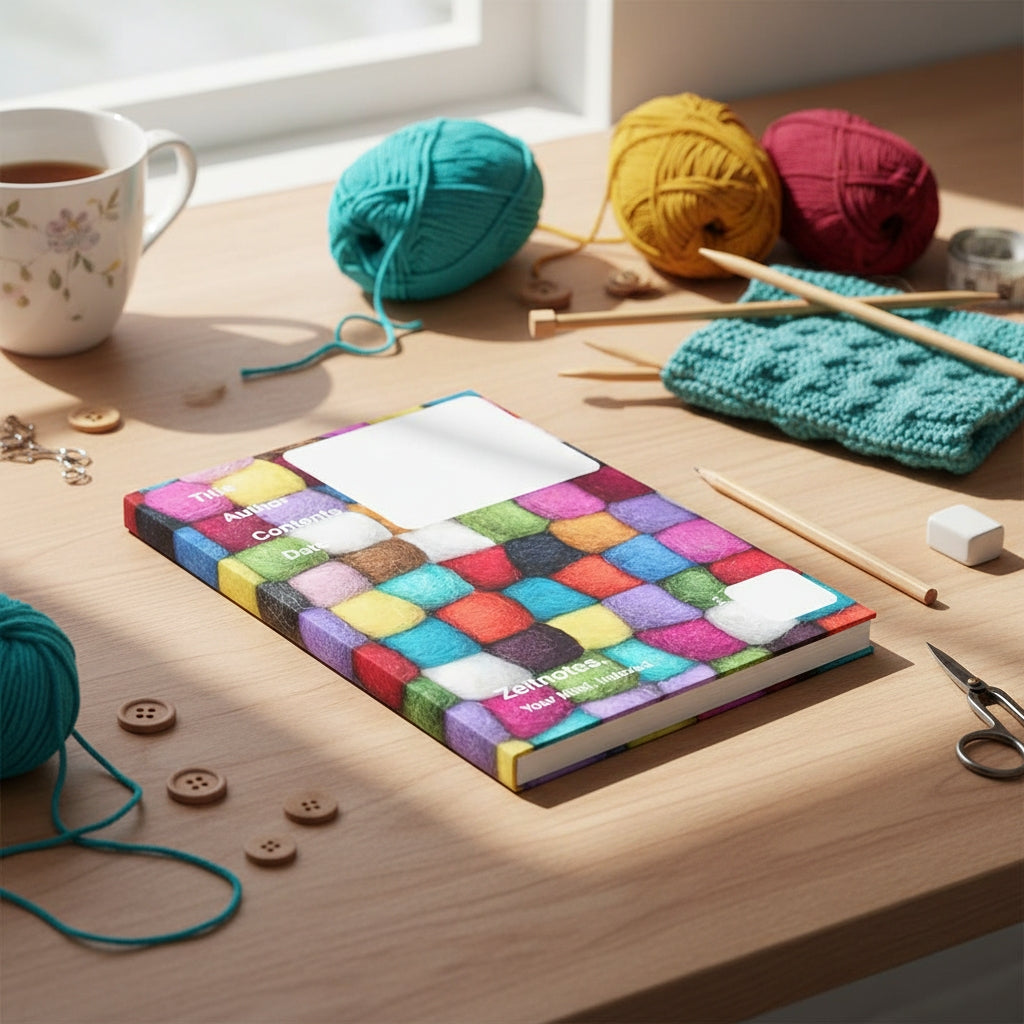 Katinka - Multicoloured Wool Design A5 Hardback Notebook