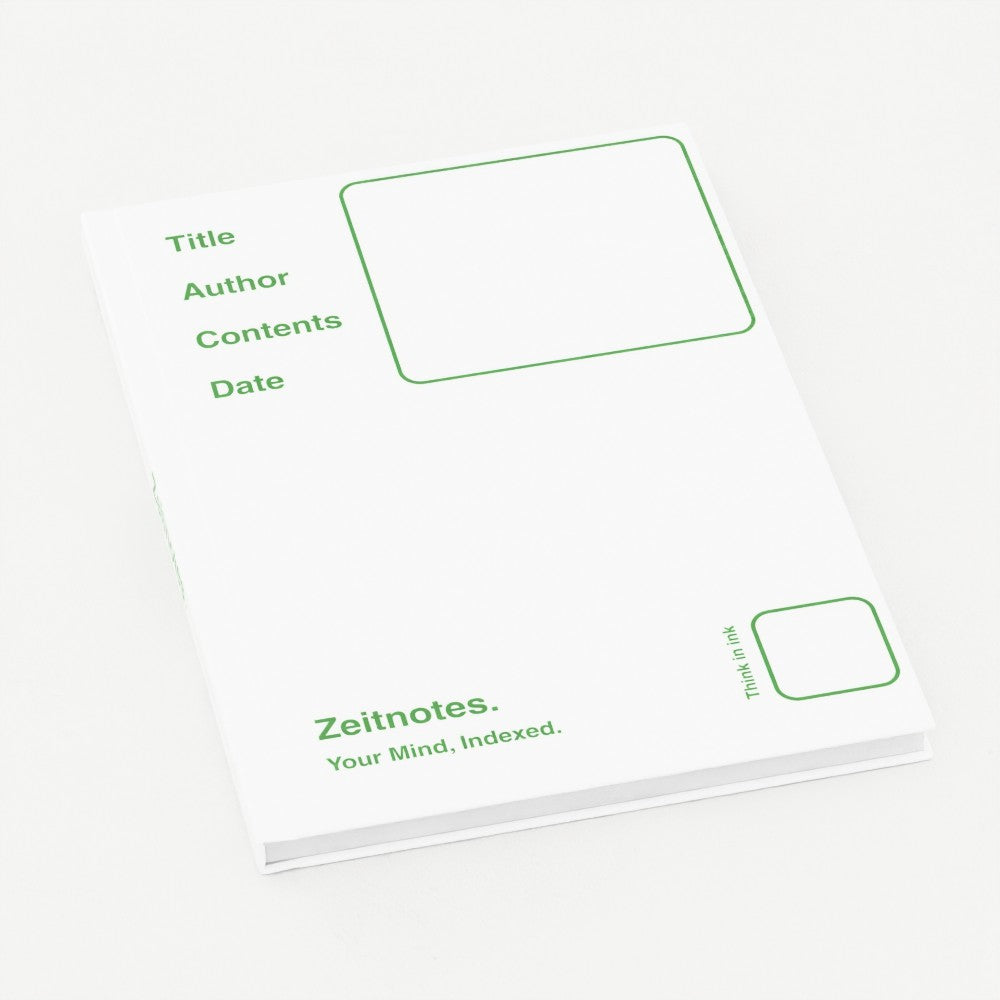 Phyllis - White with Green A5 Hardback Notebook