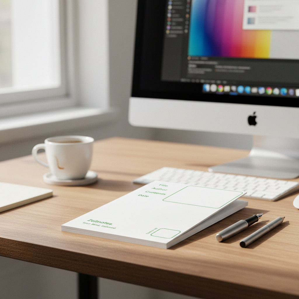 Phyllis - White with Green A5 Hardback Notebook