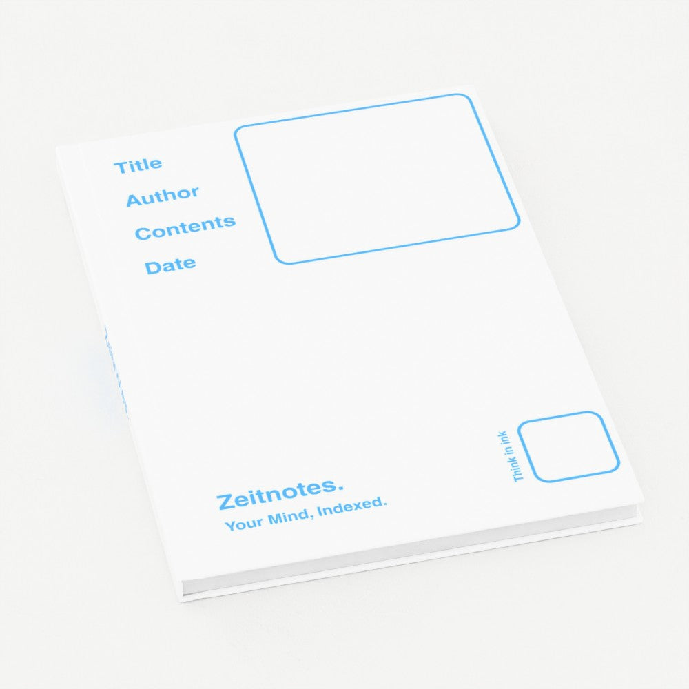 Yetta - White with Blue A5 Hardback Notebook